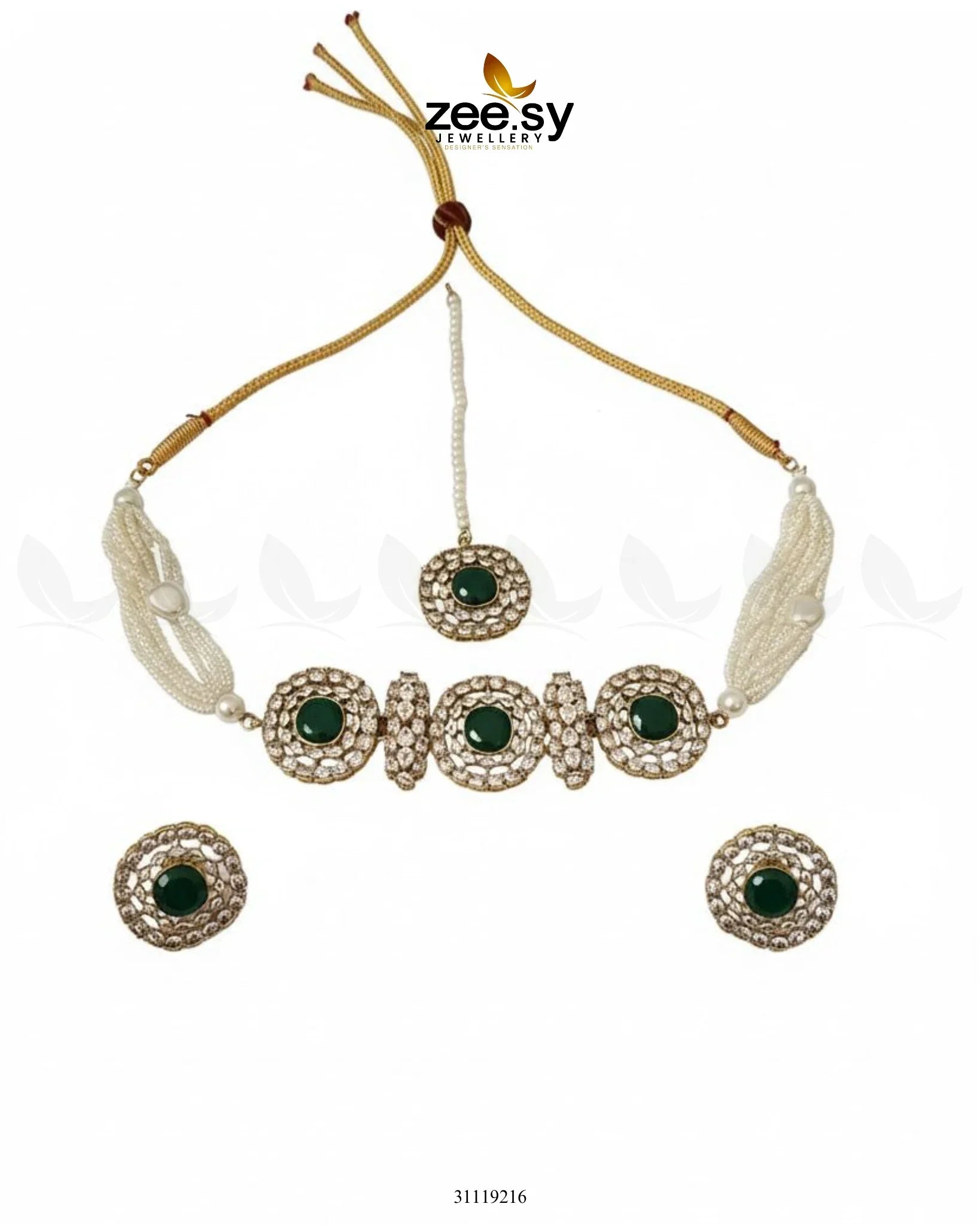 Equinox Stone Pearl Choker Set - Zeesy Jewellery