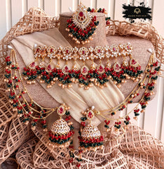 Made For Her-Sunehri Veil Choker Set - LNS1120