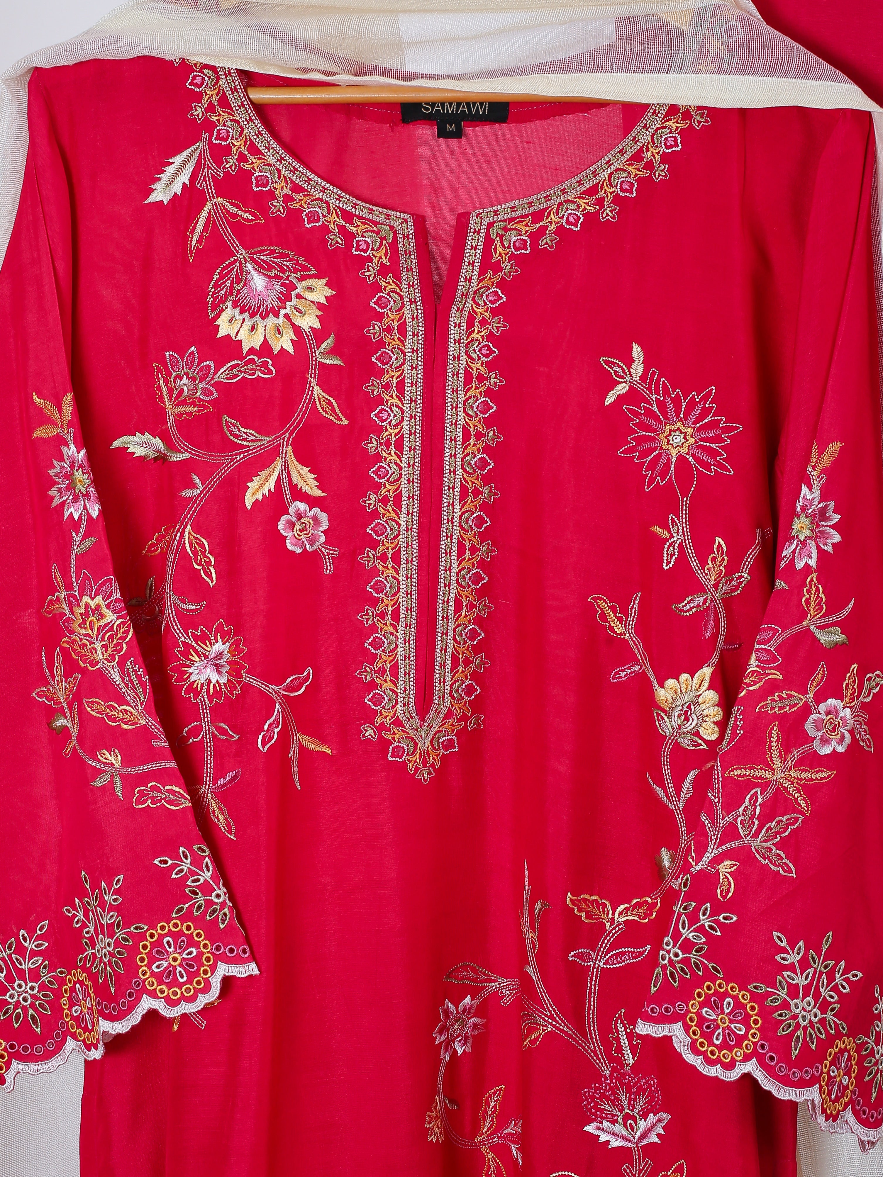 Samawi Stitched Kurta Collection'2025-Fuchsia Kurta