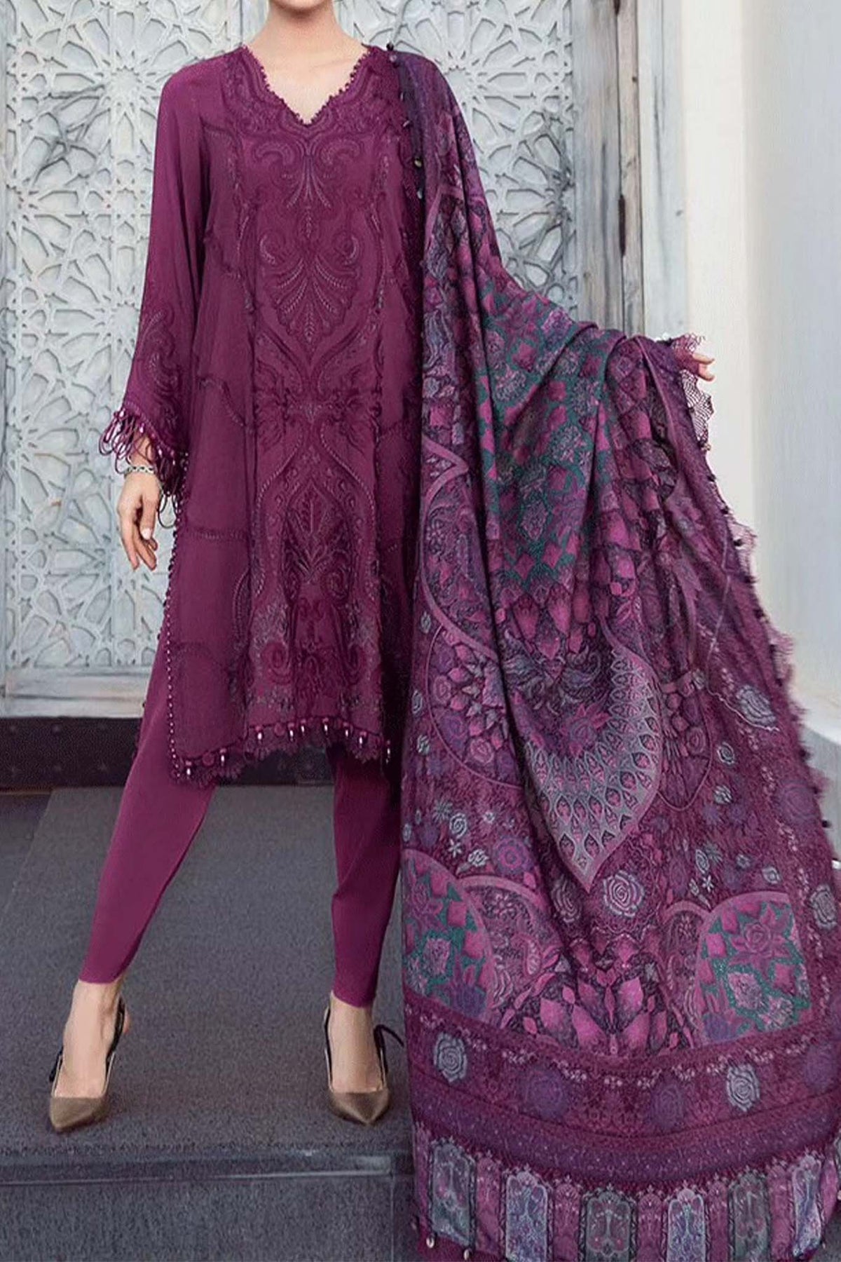 M Print by Maria B Unstitched 3 Piece Winter Collection'2023-MPT-2003-B