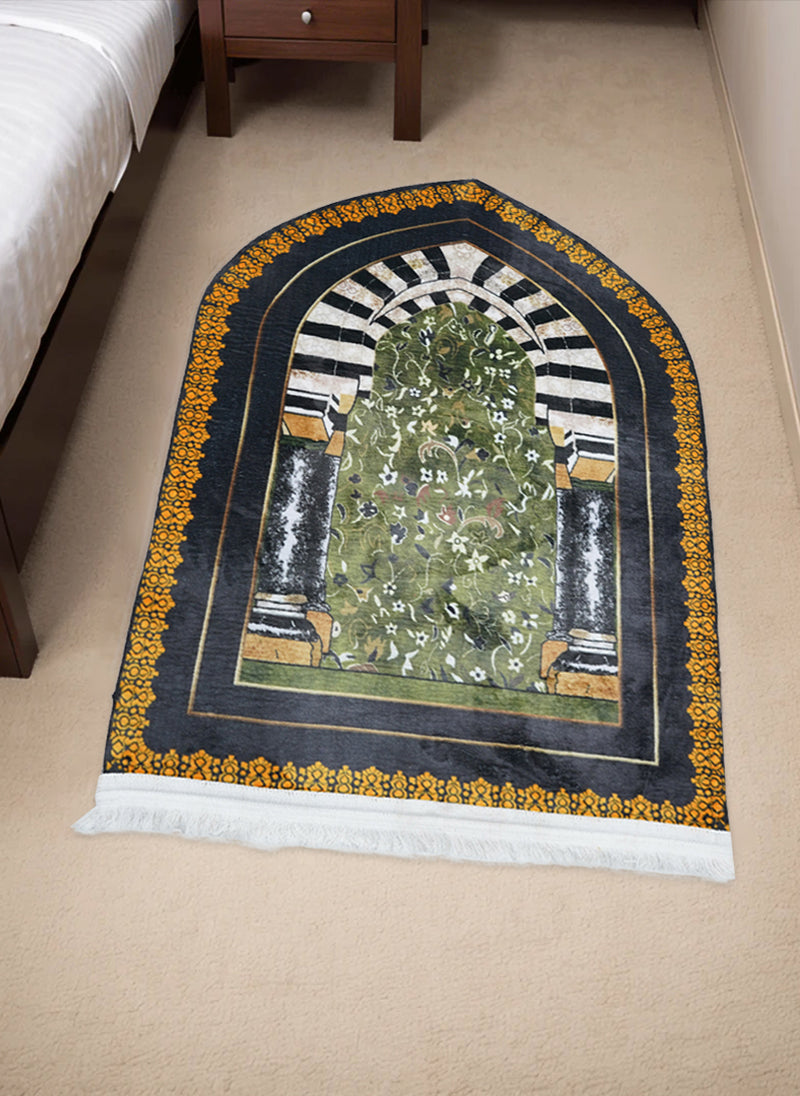 Hijab Ul Hareem Carpet Style 3D Prayer Mat - Legend Gold