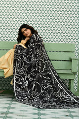Tng By Md Odhni Collection-Doodle Art Odhni (Black)