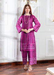 Daily Chic - Ahlam By Safa Textile Stitched 1 Piece Summer Shirt-Elegant Maroon Printed