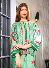 Daily Chic - Ahlam By Safa Textile Stitched 1 Piece Summer Shirt-Classic Emerald Green Tunic