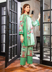 Daily Chic - Ahlam By Safa Textile Stitched 1 Piece Summer Shirt-Classic Emerald Green Tunic