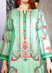 Daily Chic - Ahlam By Safa Textile Stitched 1 Piece Summer Shirt-Classic Emerald Green Tunic