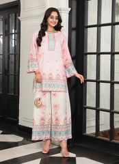 Ahlam By Safa Textile Stitched Co-Ords Lawn Suit-Soft Baby Pink Elegant