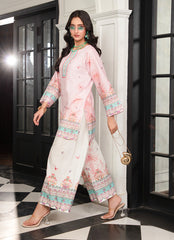 Ahlam By Safa Textile Stitched Co-Ords Lawn Suit-Soft Baby Pink Elegant