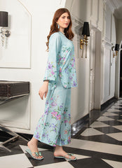 Daily Chic - Ahlam By Safa Textile Stitched 1 Piece Summer Shirt-Light Blue Graceful Tunic