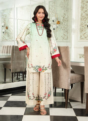 Ahlam By Safa Textile Stitched Co-Ords Lawn Suit-Olive Green & Skin Tone