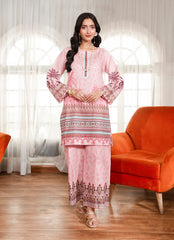 Ahlam By Safa Textile Stitched Co-Ords Lawn Suit-Blush Pink Stylish