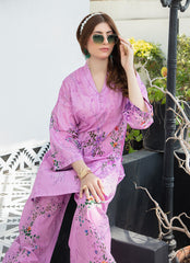Ahlam By Safa Textile Stitched Co-Ords Lawn Suit-Rose Pink Elegant