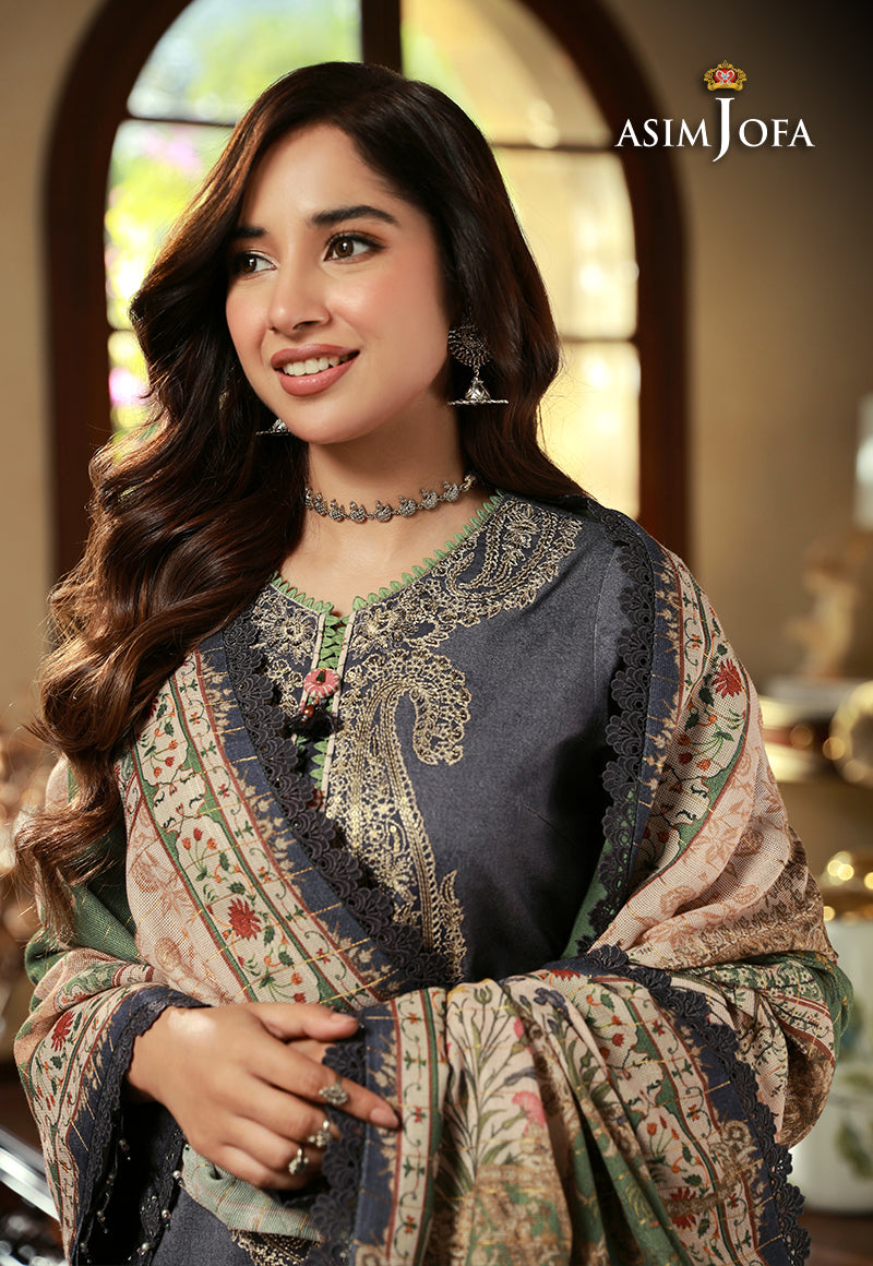 Asim Jofa Aira & Asra Winter Shawl Collection Ajaw-06 Embroidered Karandi 3 Pcs