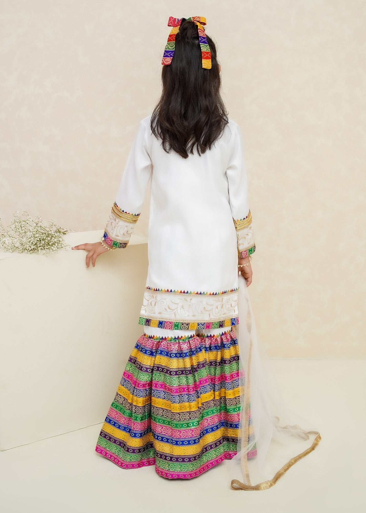 Mah e Noor By Modest Stitched 3 Piece Formals Collection-White