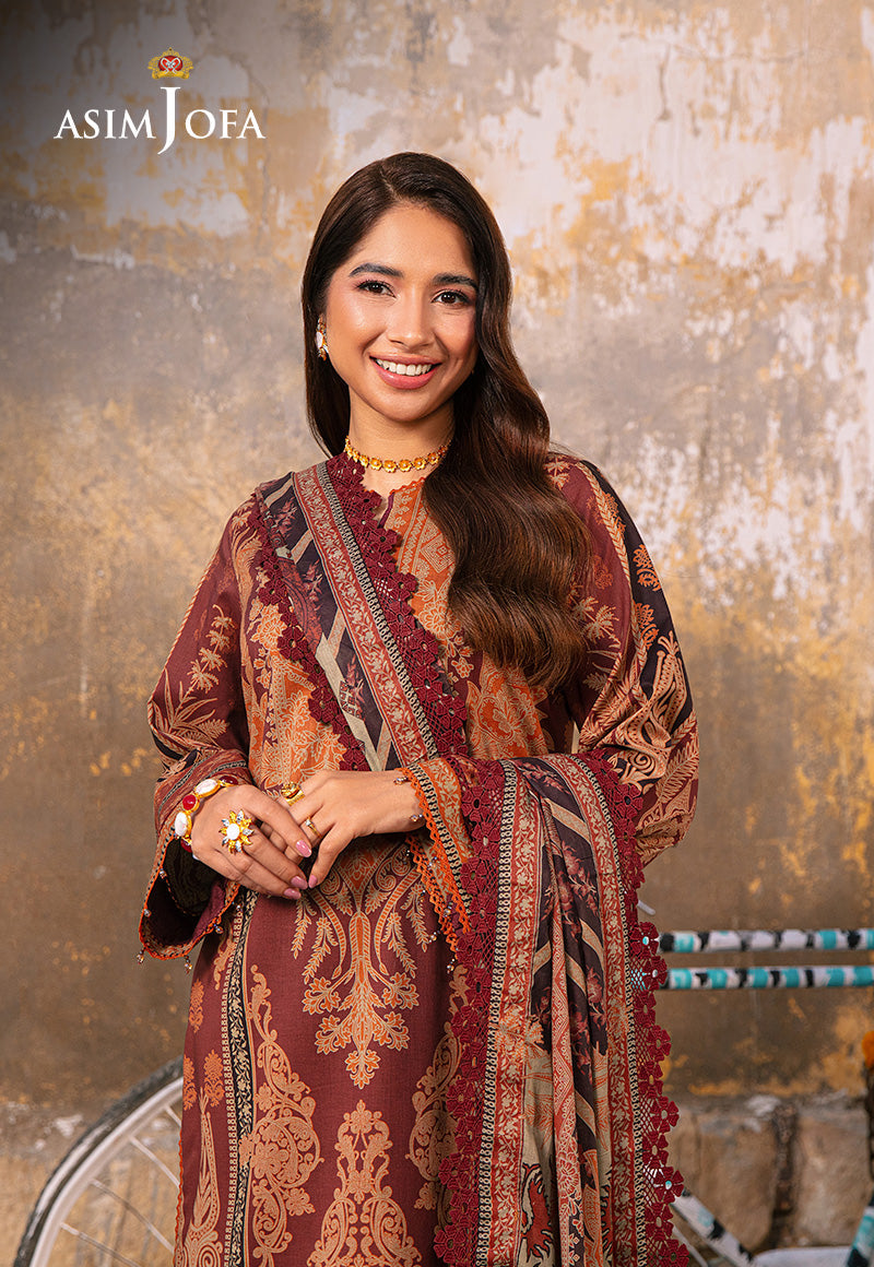 Asim Jofa Aira & Asra Pret Ajarp-24 Embroidered Lawn Stitched 3 Pcs