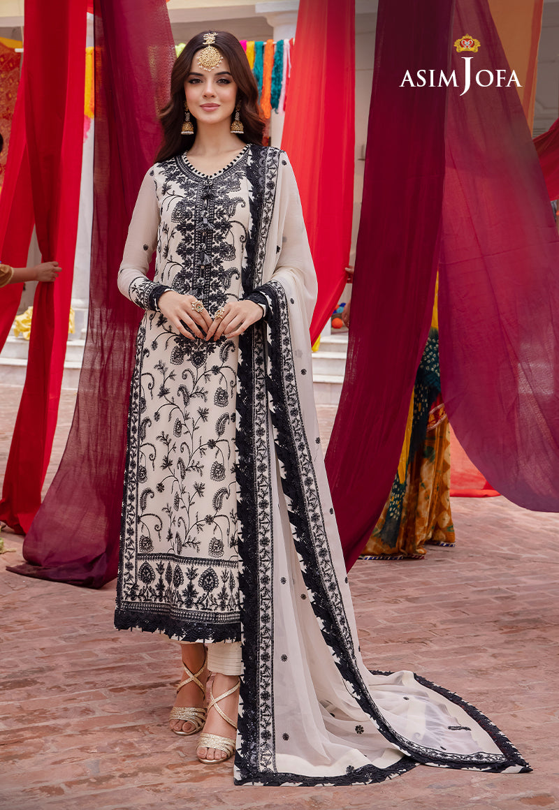 Asim Jofa Abresham '23 Ajab-02 Embroidered Chiffon 3 Pcs