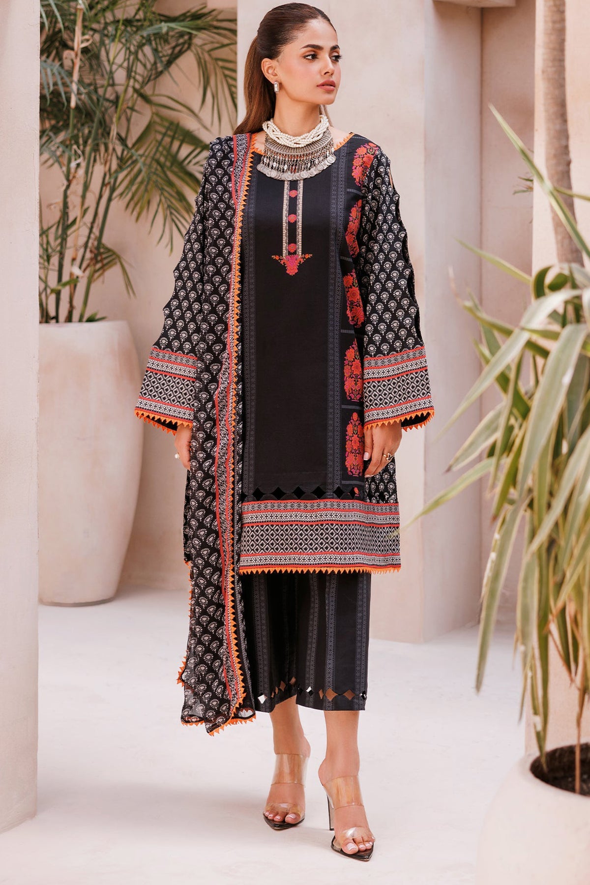 C Prints By Charizma Unstitched 3 Piece Printed Lawn Vol-07 Black Edition Collection'2024-CP4-61