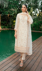 Shamooz Stitched 3 Piece Formals Collection'2025-Light Peach SEM-0837