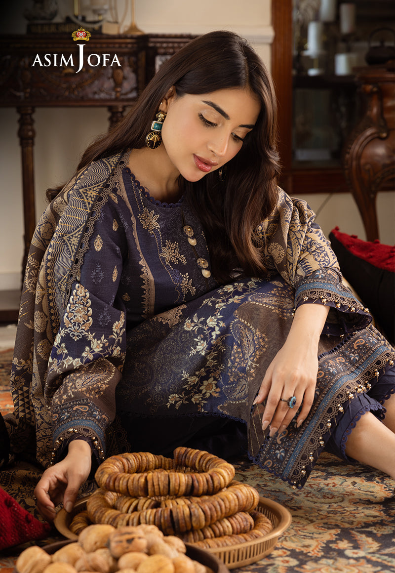 Asim Jofa Designers Limited Edition Ajiwd-05 Printed Khaddar 3 Pcs