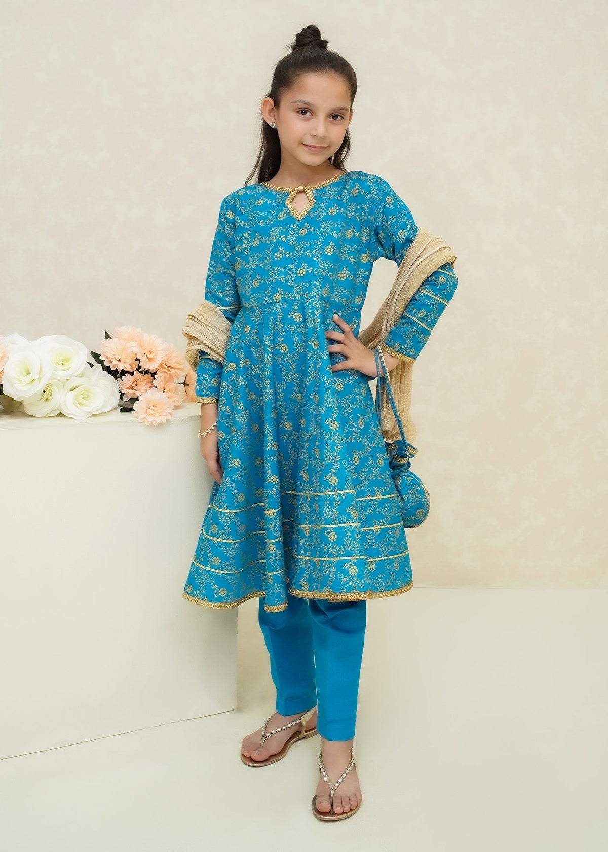 Modest Stitched 3 Piece Festive Collection-Asmani