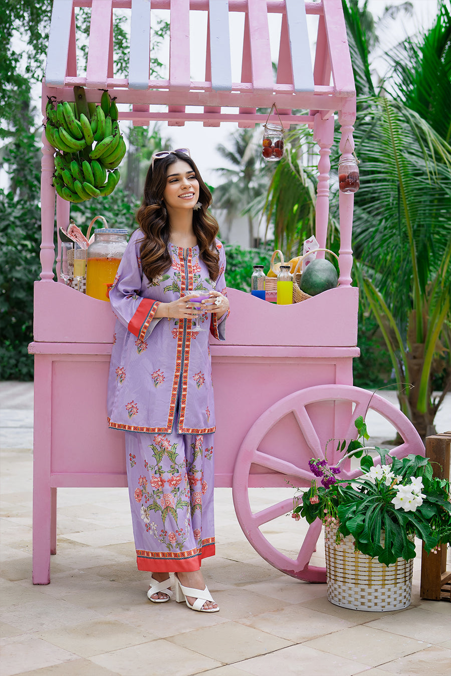 Sip N Style by Opole Stitched 2 Piece Summer Collection'2025-Plum Punch