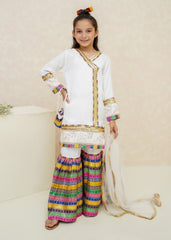 Mah e Noor By Modest Stitched 3 Piece Formals Collection-White