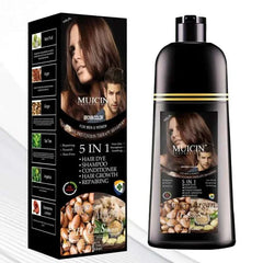 Muicin-5 In 1 Hair Color Shampoo With Ginger & Argan Oil