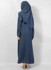 Hijab Ul Hareem Designed Blue Pull Over Georgette Abaya 0120-P