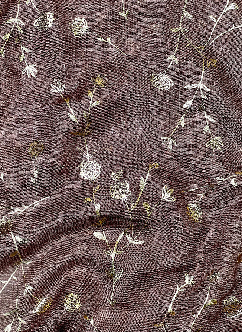 Hijab Ul Hareem Gold Foil Floral Hijabs