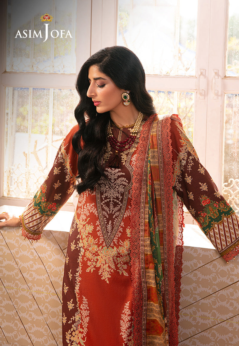 Asim Jofa Aira & Asra Pret Ajarp-14 Printed Dobby Stitched 3 Pcs