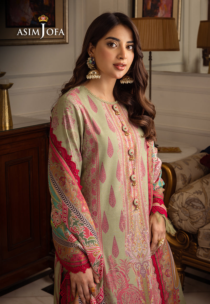Asim Jofa Aira & Asra Pret Ajiwp-08 Embroidered Karandi Stitched 3 Pcs