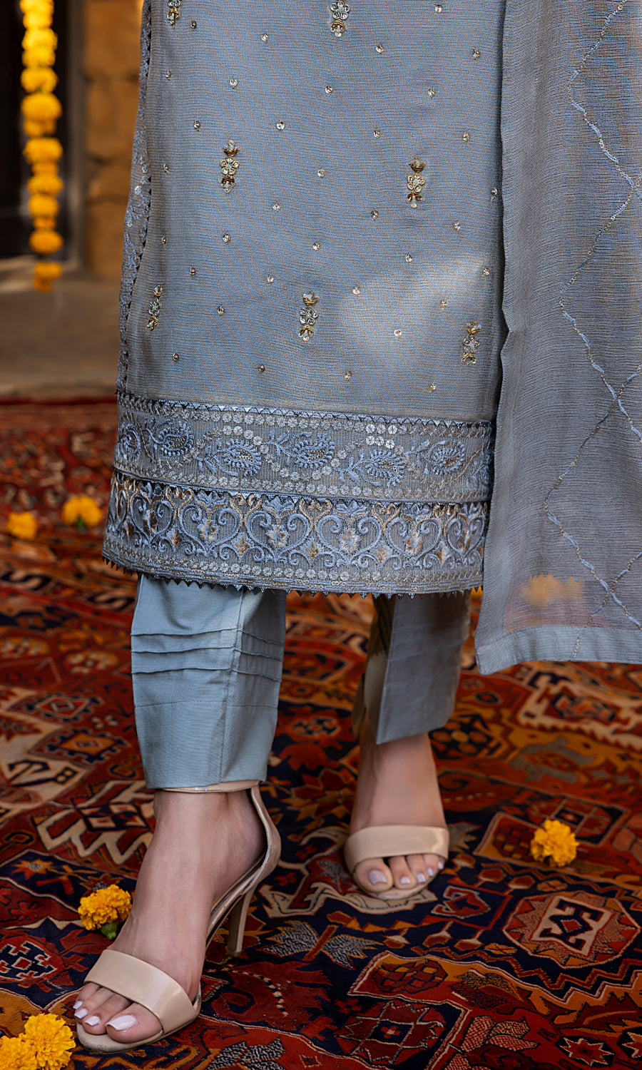 Shamooz Stitched 3 Piece Formals Collection'2025-Dusty Grey SEM-0763