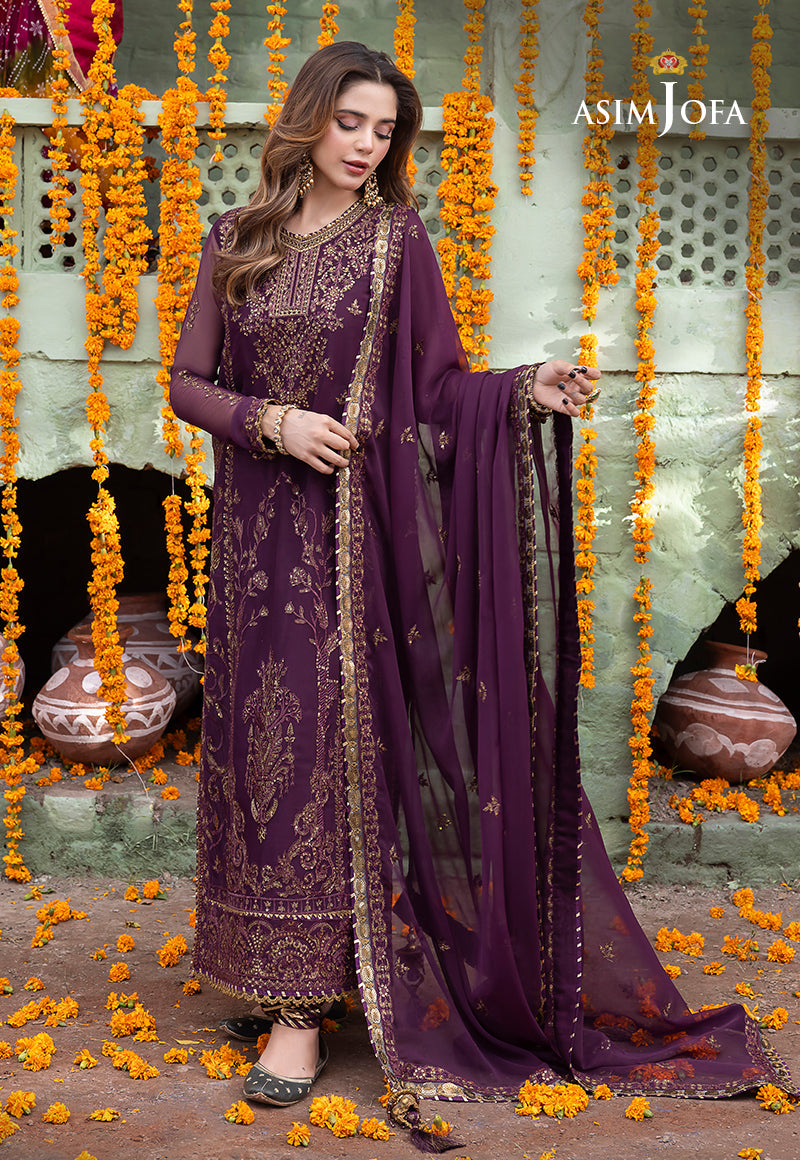 Asim Jofa Abresham '23 Ajab-22 Embroidered Chiffon 3 Pcs