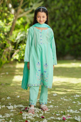 Shop embroidered cotton 3 pc suits for girls with breathable fabric, elegant embroidery, and festive designs