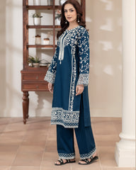 Flutterby Stitched 2 Piece Cotton Satin Winter Collection'2025-Dania-zn