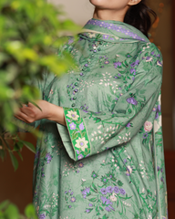 Chameli Studio-Sage Bloom Lawn Digital Print 3 Piece Unstitched Suit-WRTS-0014