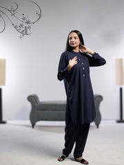 Ahlam Stitched - 2 piece Shirt & Trouser Navy Luxe Collection'2024