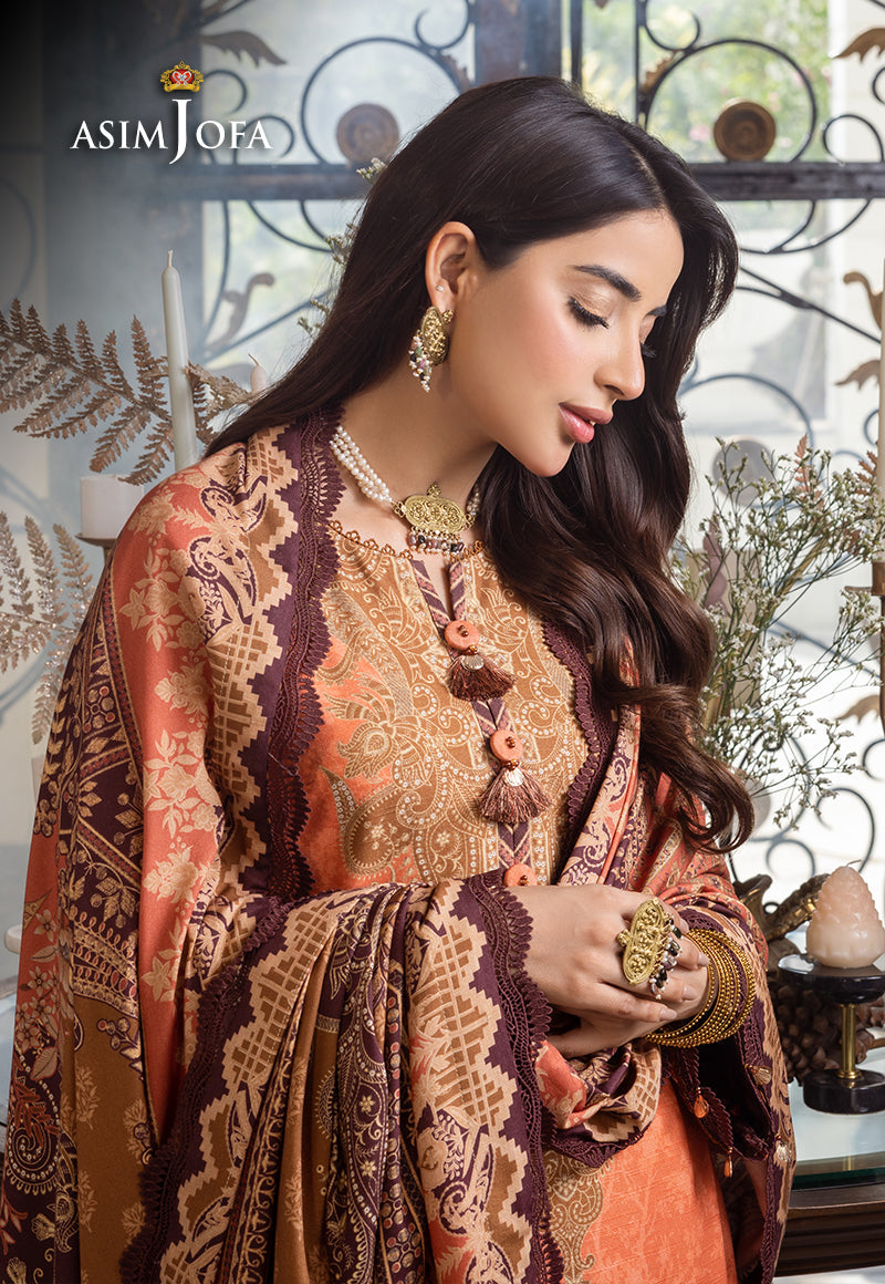Asim Jofa Aira & Asra Pret Ajiwp-09 Printed Khaddar Stitched 3 Pcs