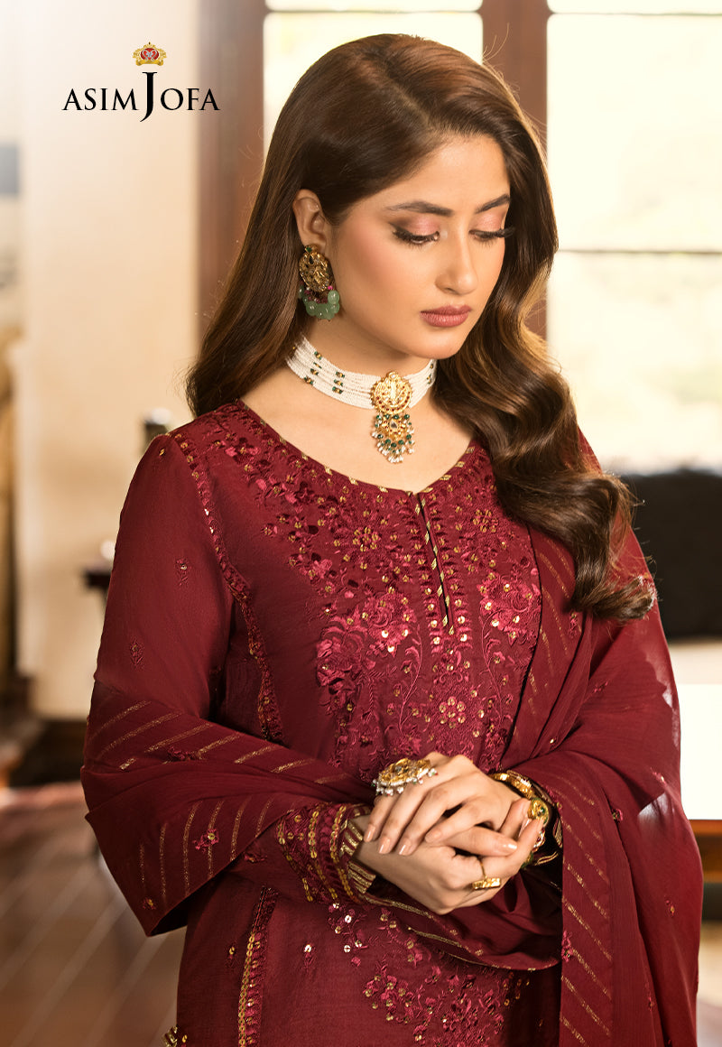 Asim Jofa Designers Limited Edition Ajjmd-15 Embroidered Stitched 3 Pcs
