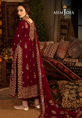 Asim Jofa Kashmiri Taanka - Embroidered Shawl collection Ajkt-08 Embroidered Self Twill 3 Pcs