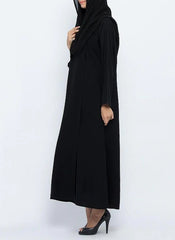 Hijab Ul Hareem Circular Collar Black Stylish Abaya 0117-P