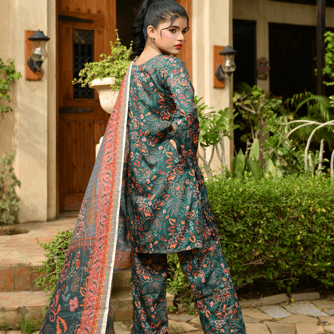 Florals & Printed By Hadar Official Stitched 3 Piece Lawn Collection-Ayte - 3 PC printed