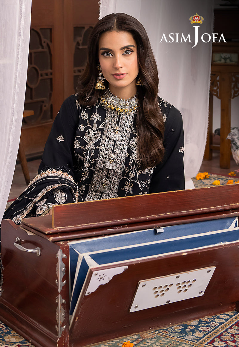 Asim Jofa Shadow Work '23 Ajsw-27 Embroidered Poly Viscose 3 Pcs