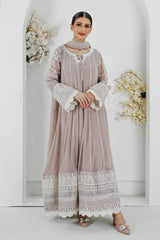 Manahils Stitched Formals Kurti 121-Crimson Glow- Lilac