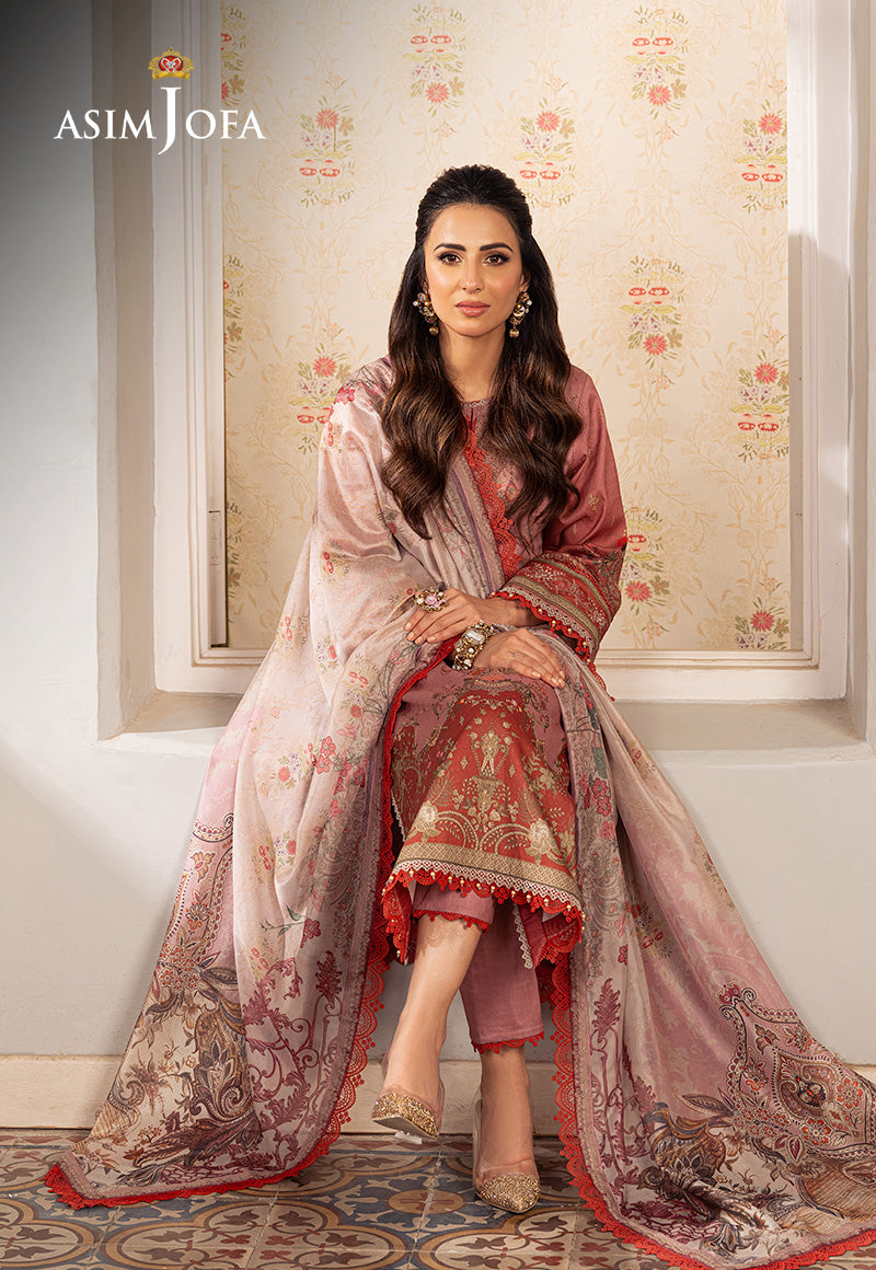 Asim Jofa Aira & Asra Pret Ajarp-08 Printed Jacquard Stitched 3 Pcs