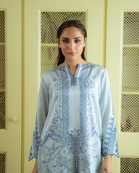 Qariney Stitched 2 Piece Silk Collection-Jaleh