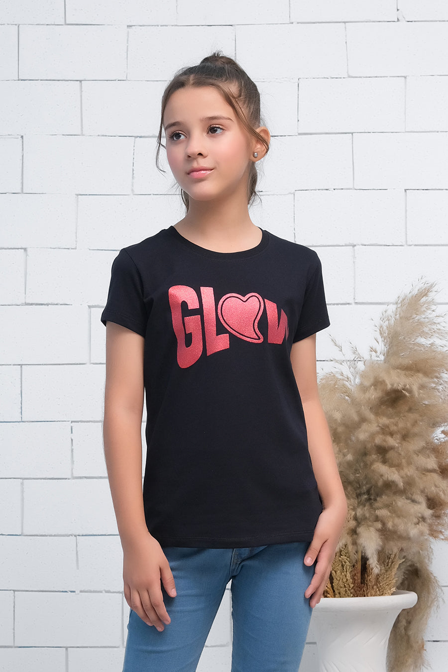 Sprinkles Stitched 1 Piece Summer Shirts Kids Collection'2025-Black Short Sleeves Glow Print Tee