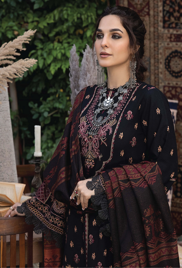 Denara By Humdum Unstitched 3 Piece Winter Shawl Collection'2024