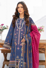 Saira Bano By Humdum Unstitched 3 Piece Emb Lawn Collection'2024