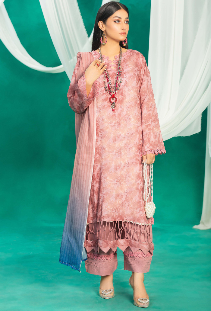 Aangan By Humdum Unstitched 3 Piece Printed Dobby Lawn Collection'2024-D-02